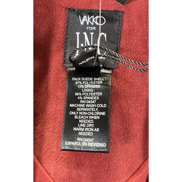 Vakko INC Women Red‎ Fringe Faux Suede Boho Jacket, Size Medium, NWT - Picture 5 of 6